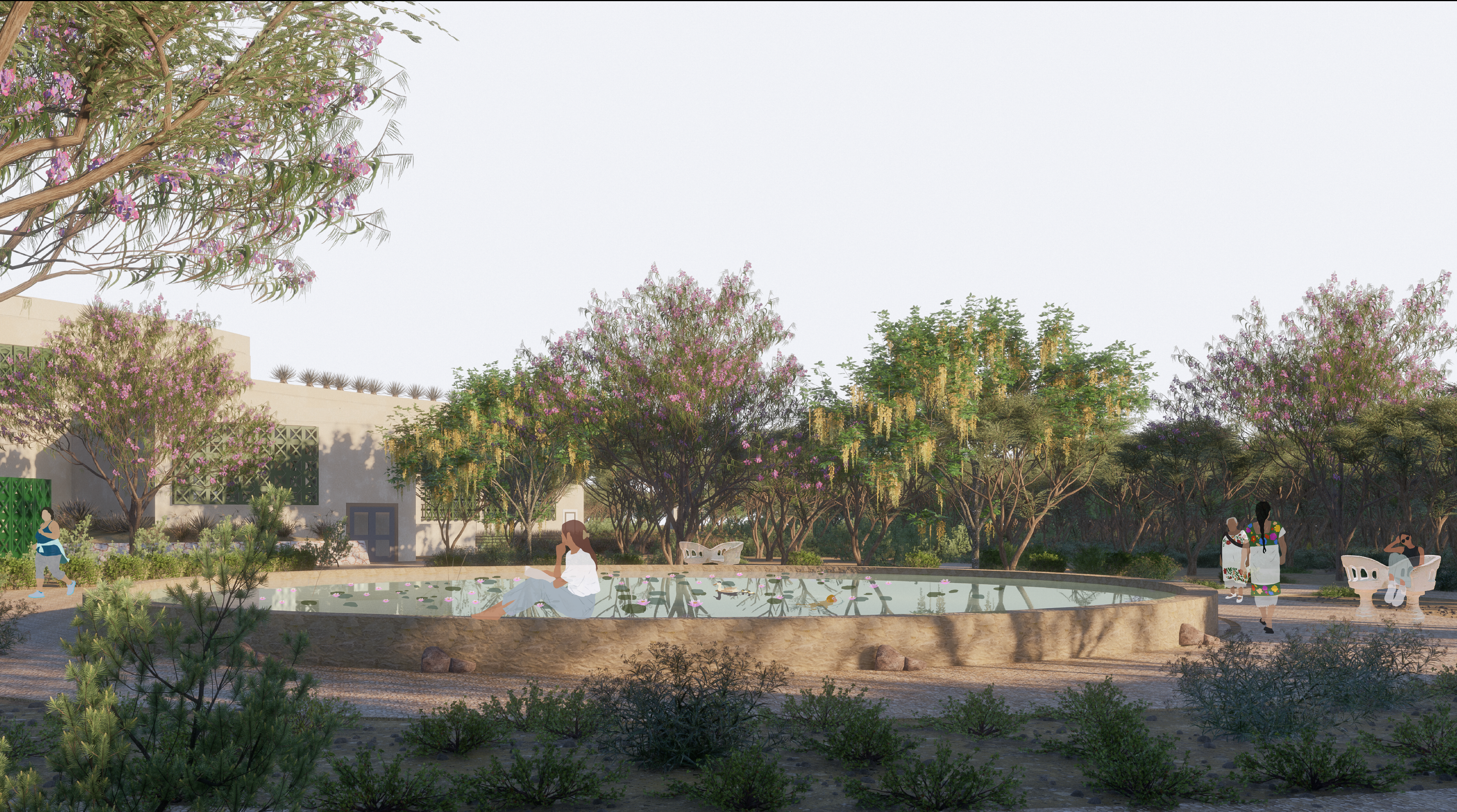 Cenote Research Institute lily pond render