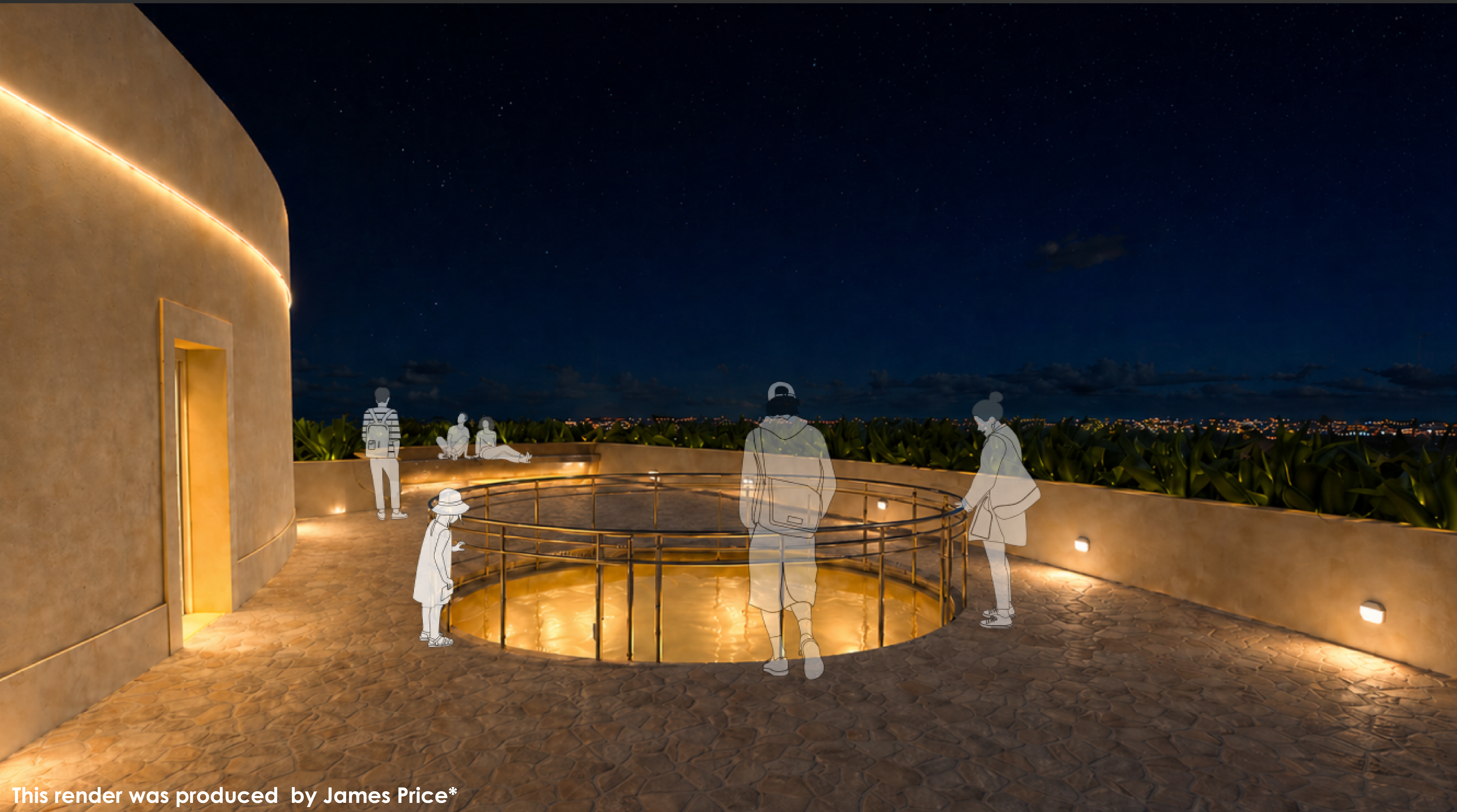 Cenote Research Institute roof pond render