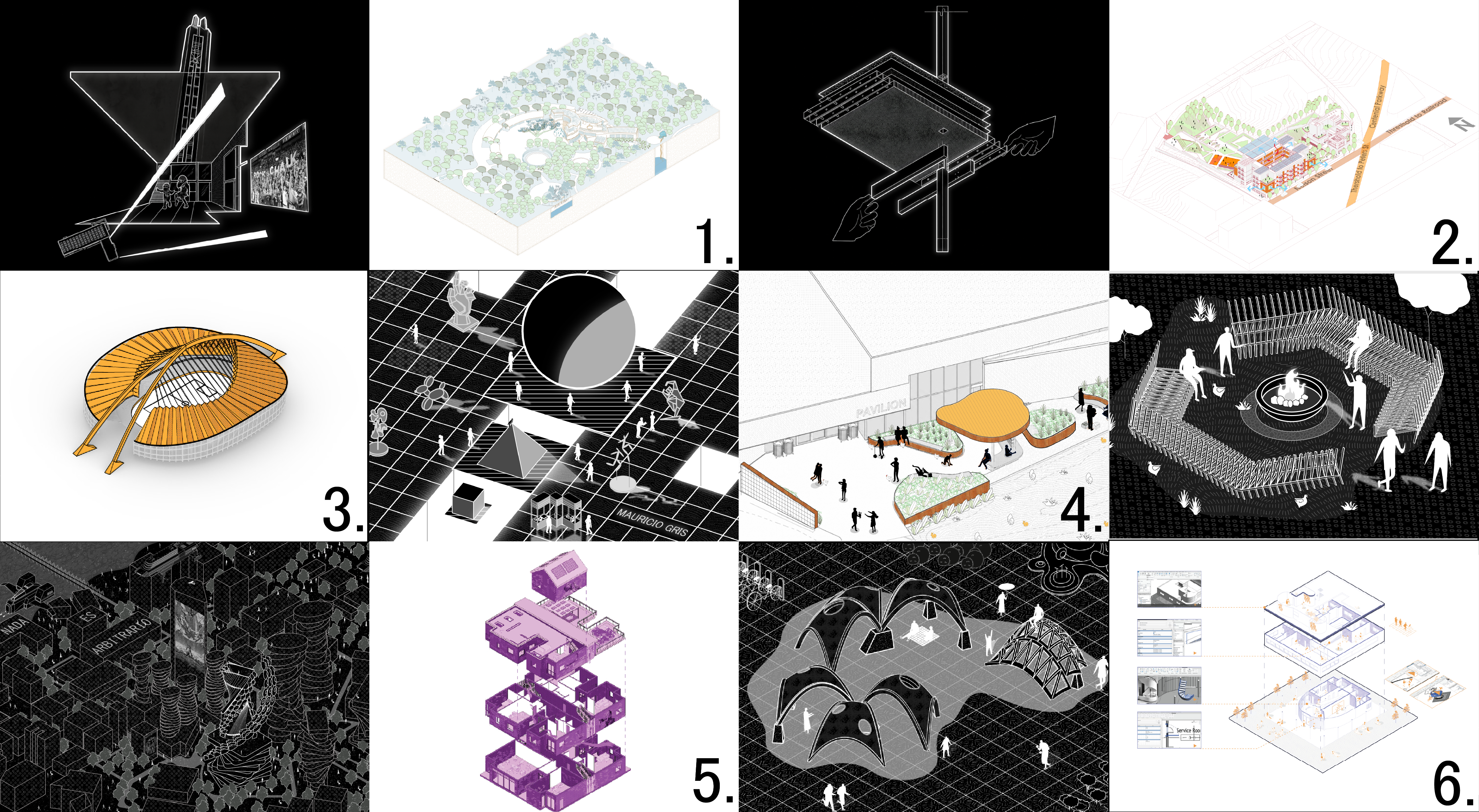 Landscape table of contents showing selected architectural projects